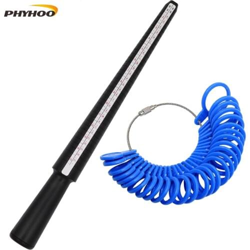 Plastic Ring Sizer Gauge Set Ring Mandrel Measuring Stick 0-13 US Size UK Finger Sizing Loop Ring Tools