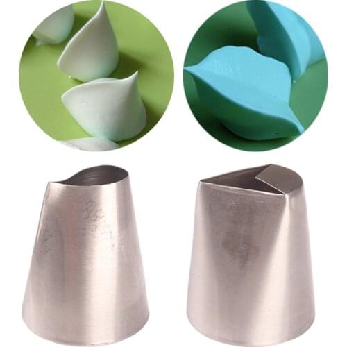 2pcs Cake Nozzles Set #F04#F05 Leaves Pastry Nozzles Pastry Cupcake Cake Decoraing Tips Water Drop Shape Icing Piping Nozzles
