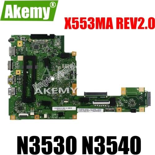 New X553MA Motherboard N3530 N3540 For Asus A553M D553M F553M K553M X503M Laptop motherboard X553MA mainboard X553MA motherboard