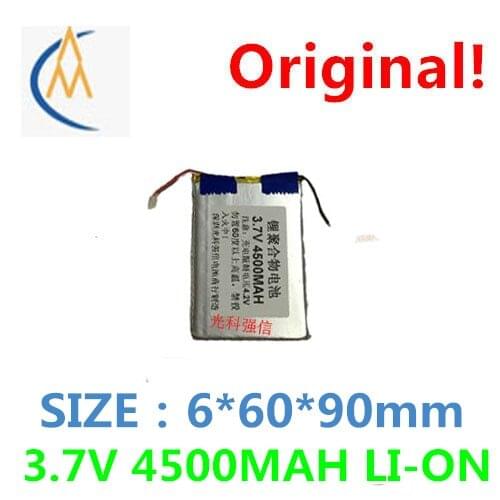 New full capacity 3.7V polymer lithium battery 606090 4500mAh tablet mobile power line power bank navigator fishing ligh