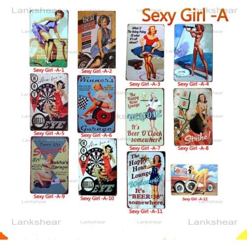 NEW Sexy Girl Metal Sign Vintage Wall Decor Tin Signs Metal Posters Plaque Metal for Bar Coffe Pub Club Decor Sign Metal Signs