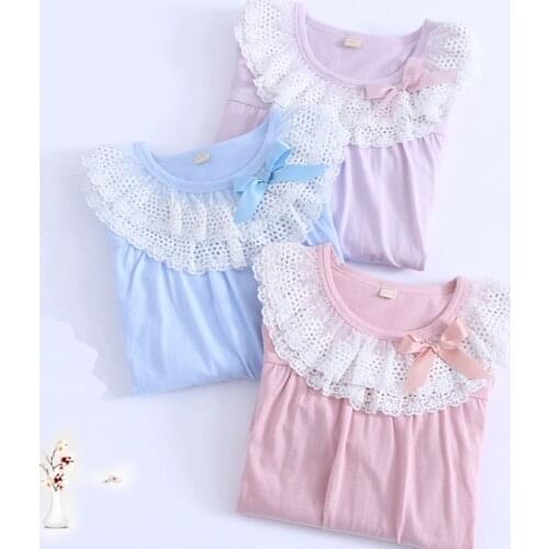 Mother and Daughter Baby Girls Pajama Nightgowns 4-12Year Girls Princess Sleepwear Dresses Cotton Children Nightie Dress Pajamas