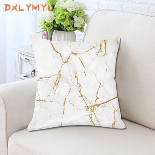 Nordic Marble Geometric Cushion Modern Simple Soft Cushion Velvet Throw Pillow Decorative Pillowcase No Filler