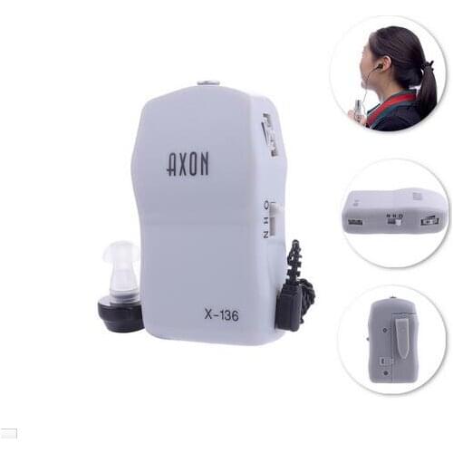 1PCS/LOT AXON X-136 Pocket High Power Wired Box Mini Hearing Aid Best Sound Amplifier Receiver Elderly Deafness Ear Care tool