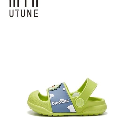 UTUNE Garden Shoes For Boys Girls Children Slippers Summer Cartoon Kids Beach Slides Baby Toddler EVA Non-slip Indoor Sandals