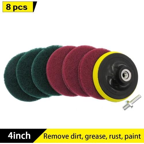 8pcs 4inch Electric Drill Brush Scrub Pads Grout Power Drills Scrubber Cleaning Brush Tub Cleaner Tools Kit