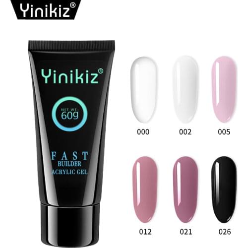 Yinikiz 60g/ml Fast Extension Gel Nail Uv Builder Gel Polish Popular Pink White Acrylic Gel Nail Art Clear Manicure Lacquer