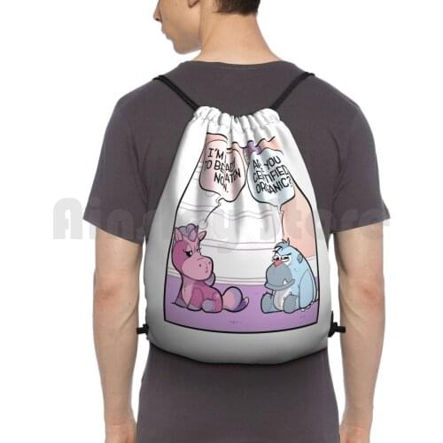 " You Have To Watch What You Eat! " Backpack Drawstring Bags Gym Bag Waterproof Comic Comics Comicstrip Comicstrips