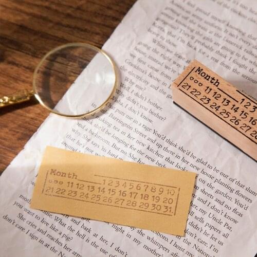 Vintage Long Version Month Plan Decoration Stamp Set DIY wooden rubber stamps for scrapbooking Craft standard stamp