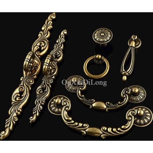 Retro Vintage 1PCS European Antique Kitchen Cabinet Door Handles Cupboard Wardrobe Drawer Cabinet Pulls Handles and Knobs