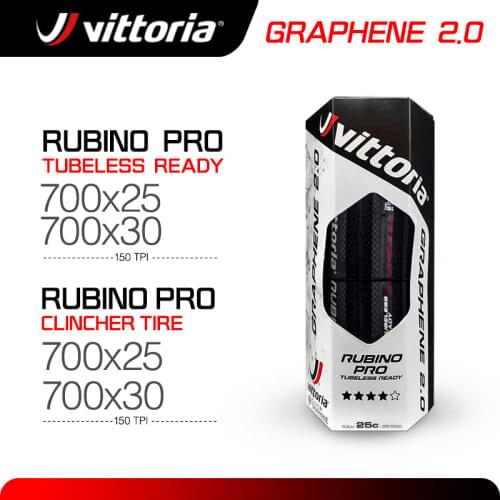 Vittoria RUBINO PRO 700×25/30C Graphene 2.0 Vacuum Tubeless 150TPI For 700CRoad Folding Tire Racing Bicycle Competition