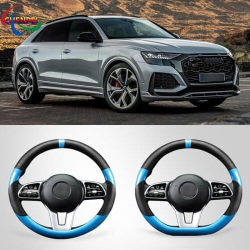 Four Seasons Universal Car Steering Wheel Cover For Audi Series A3 A5 Q2 Q3 Q5 Q7 SQ5 TTS S4 S5 S7 RS Sport Car Accessories