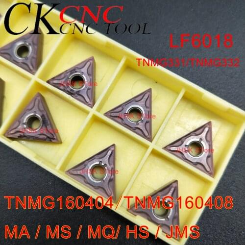Insert TNMG160404/TNMG160408-MA/MQ/MS/JMS/HS/HA LF6018 Triangle CNC lathe blade TNMG External Turning Tool for stainless steel