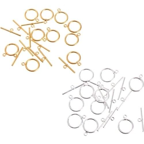 10Pcs/Set 14mm Toggle Clasps Connectors OT Clasp Stainless Steel For Jewelry DIY