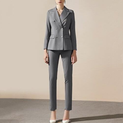 Womens Business Suits Blazer with Pants Working Two Piece Suit Sets Woman Office Wear Pantsuit Women' Pants Suits