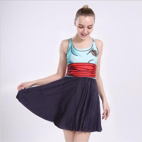 2021 Summer DressHarajuku Cosplay Anime character Sleeveless Skater Women Pleated One-Piece Mini Sundress Dress Harajuku Cosplay