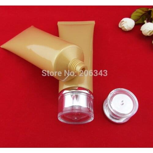 100ml gold soft tube or mildy wash tube or butter or handcream tube with acrylid silver lid