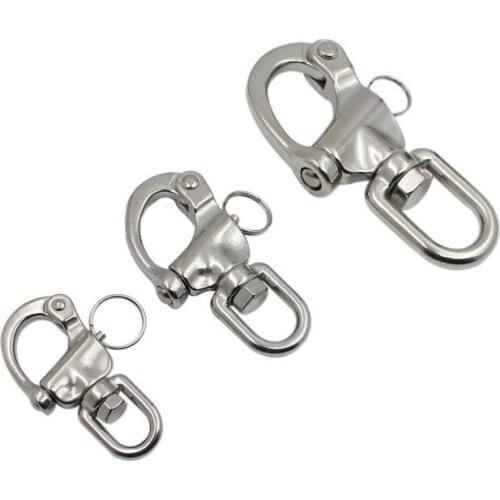 1PCS 316 Stainless Steel Swivel Shackle Marine Boat Anchor Chain Eye Hooks Quick Release Spring Buckle Watercraft Hardware Parts
