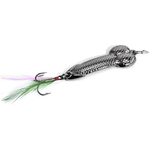 1Pcs Fishing Lures Tackle Hook Dick Spinner Spoon Pike VIB Wobble Tackle Hook(gun black 3g)