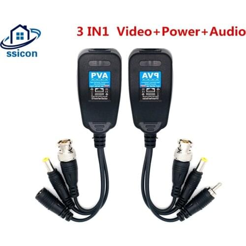 10 Pairs 5MP Video Power Balun BNC Audio to RJ45 Connector HD-CVI/TVI/AHD Transceiver For CCTV Surveillance Camera System