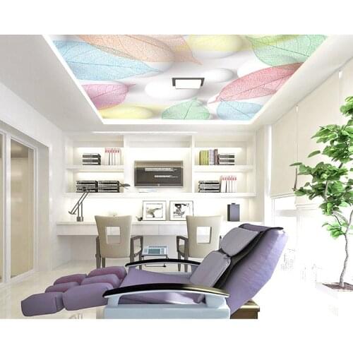 Custom 3D Wall Murals Wallpaper For Living Room Bedroom Colorful Leaf Photo Background Ceiling Mural Wall Papers Home Decor