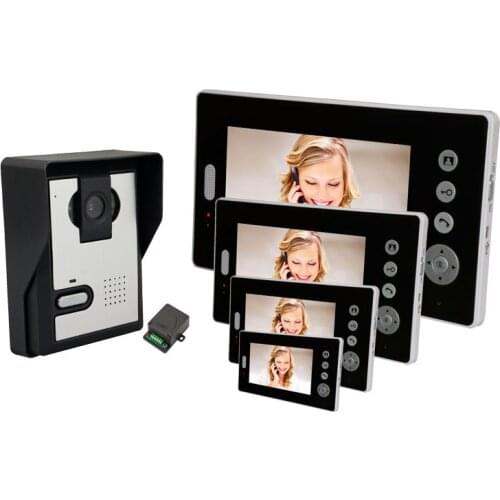 7Inch 2.4Ghz Wireless 1V4 Intercom Video Door Phone