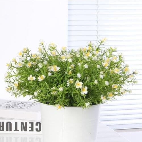 7 Forks Plum Cherry Blossoms Artificial Flowers Bouque Babys Breath Fake Flower For Home Garden Wedding Decoration