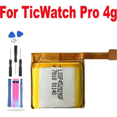 Battery for TicWatch Pro 4G Watch Smartwatch Li-Po Polymer Rechargeable Accumulator Replacement