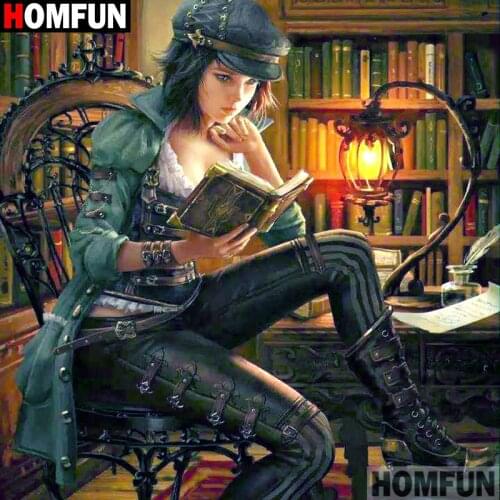 Homfun Full Square/Round Drill 5D DIY Diamond Painting "Cartoon girl" 3D Embroidery Cross Stitch Home Decor Gift A12933