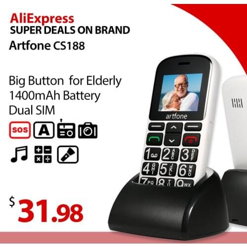 Artfone CS188 Big Button Mobile Phone for Elderly,Upgraded GSM Mobile Phone With SOS Button | Talking Number | 1400mAh Battery