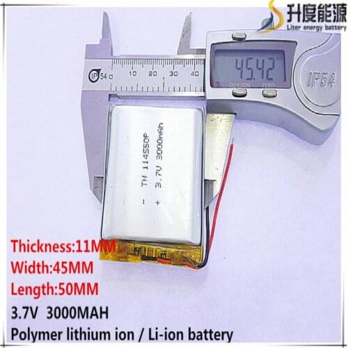 Free shipping 3.7 V lithium polymer battery 3000 mah 114550 mobile power supply tablet GPS navigator