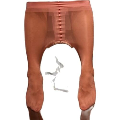 Oil Glossy Shiny T Crotchless Pantyhose Thin Open Crotch Sexy Tights Silk Smooth Sheer Nylon Stockings Tight Clubwear Hosiery