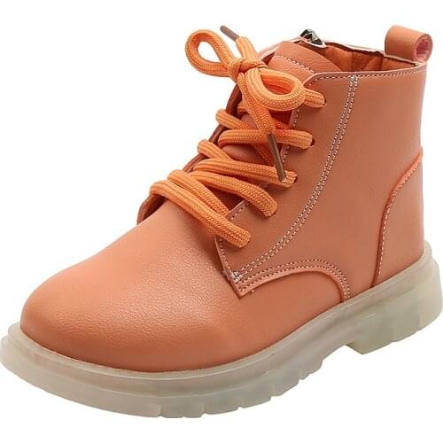 Kids Leather Boots Boys Shoes Spring Autumn Pu Leather Children Boots Fashion Toddler Girls Boots Warm Winter Boots Kids Shoes