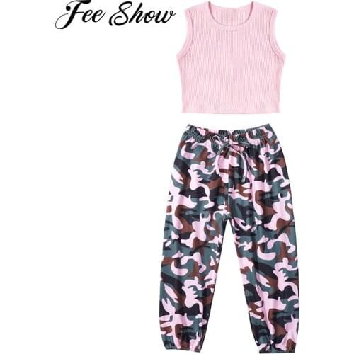 Unisex Kids Casual Sports Suit Children Sportswear Summer Workout Clothes Girls Boys Cotton Stretchy Crop Top Vest and Pants Set