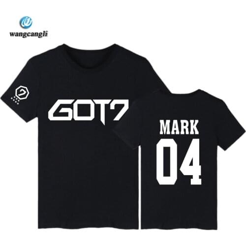 GOT7 harajuku Tshirt plus size letter print short sleeve T-shirt 2019 streetwear summer paired Tshirt tops kpop clothing