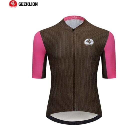 Geeklion New Cycling Clothing MTB Laser Cut Training Maillot Men Summer Short Sleeves Racing Fit Bicycle Jersey