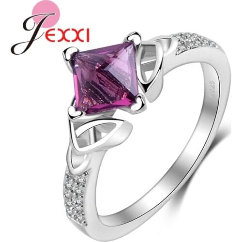 Wholesale Fashion Style Classic Wedding Engagement Rings For Women High Quality 925 Sterling Silver Stamp Silver Jewelry