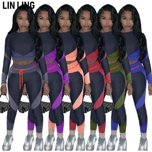 LINLING 2021 Womens Wear Sports and Leisure Womens Wear Super High Waist Elastic Two Piece Set