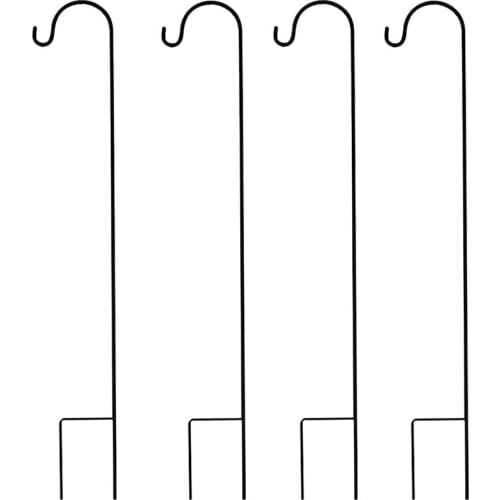 Best 4Pcs 35.37 Inch Shepherd-Hooks Garden Ground Plant Stand Lantern Stake for Outdoor Hanging Plants Basket Hanger Light