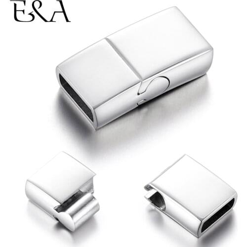 Stainless Steel Magnetic Clasp Hole 8*3mm Mirror Polish Leather Cord Clasps Magnet Buckle DIY Bracelet Jewelry Making Supplies