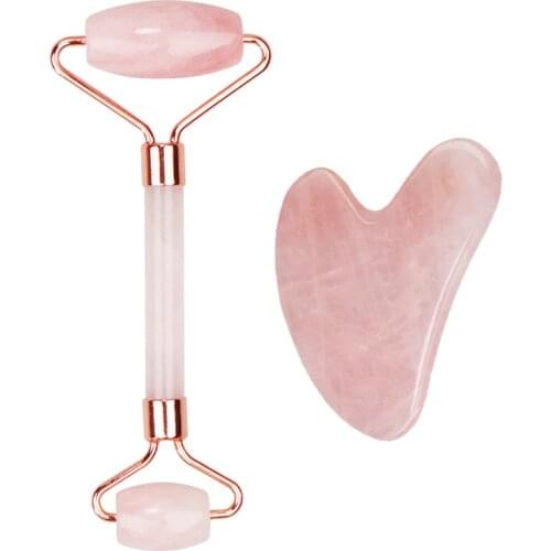 Massager For Face Jade Roller Facial Skin Care Tools Natural Gouache Scraper Body Back Beauty Slimming Massagers Roller Set