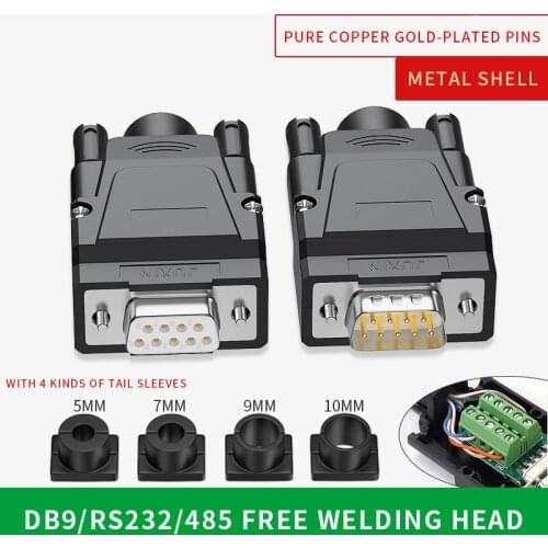 Metal DB9 Breakout Connector Solder-free RS232 Serial Port 485 232 Computer 9-pin Interface Terminal Female Metal Adapter