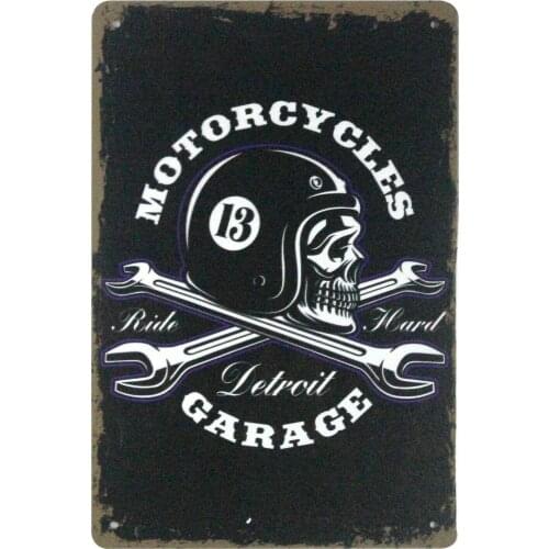 Motorcycles Garage Retro Tin Sign for Street Garage Bar Door Wall Decorator Metal Tin Sign