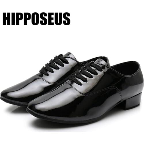 Hipposeus Men Dance Shoes Boys Ballroom Latin shoes Breathable Fabric Modern Tango Jazz Performance Practise shoes Dropshipping