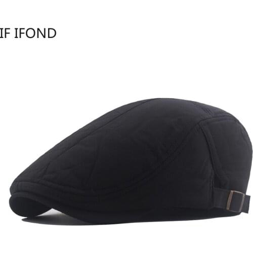 Men Women Autumn British Style Flat Cap Vintage Berets Hat Winter Thick Warm Cotton Dad Cap Gatsby Berets Caps