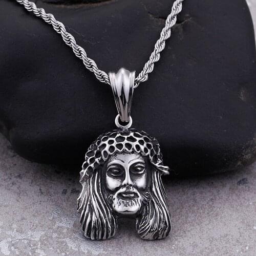 New jewelry titanium steel retro exaggerated head of the elderly man hip hop pendant