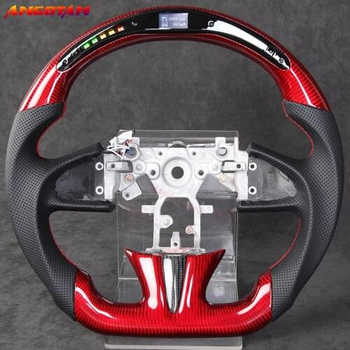 Carbon Fiber Perforated Leather Steering Wheel With LED Fit For Infiniti Q50