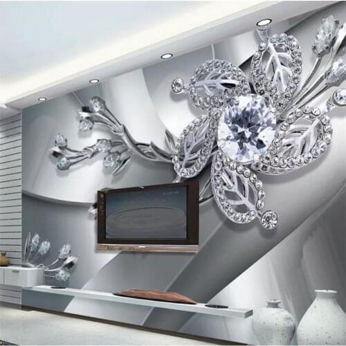 Custom wallpaper 3d murals cool metal texture diamond 3d stereo mural jewelry TV background wall papers home decor 3d wallpaper
