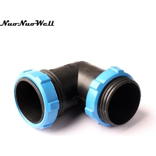 1pcs NuoNuoWell 2"(N80) Thread Lock 90 Degree Elbow Pipe Hose Connector Drip Tape for Greenhouse Garden Micro Drip Irrigation