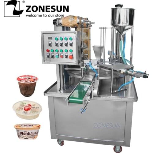 ZONESUN ZS-GF900I kcup Rotary Food Water Cup Liquid Filling And Sealing Machinery Food Beverage Manufacturer